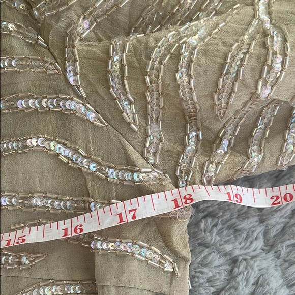 ADRIANNA PAPELL Elegant Cream Sequin topper Jacket MP GLAM Event dressy wedding - Picture 7 of 9